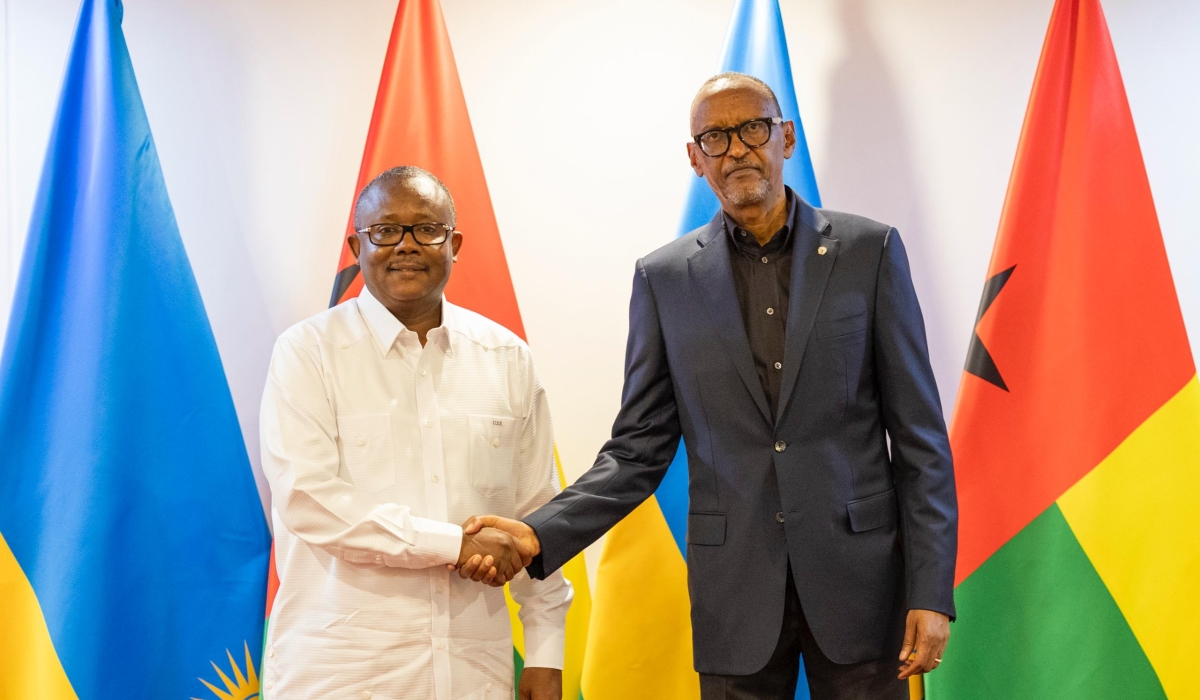 President Paul Kagame receives his counterpart Umaro Sissoco Embaló of Guinea-Bissau. PHOTO BY VILLAGE URUGWIRO