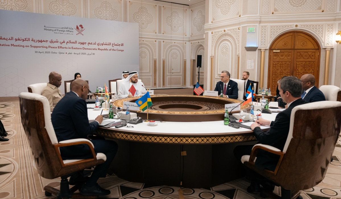 Representatives of different delegations during a consultative meeting to continue the discussions for bringing a solution to the eastern DR Congo crisis in Doha on Wednesday, April 30. Courtesy