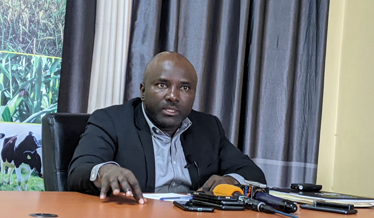 Mugabowagahunde in a media interview. Photo by Germain Nsanzimana.