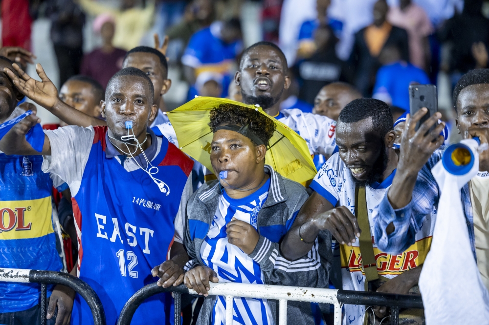 Fans celebrate as Rayon Sports pipped Police FC 1-0 at Kigali Pele Stadium on Sunday. Fans celebrate as Rayon Sports pipped Police FC 1-0 at Kigali Pele Stadium on Sunday.