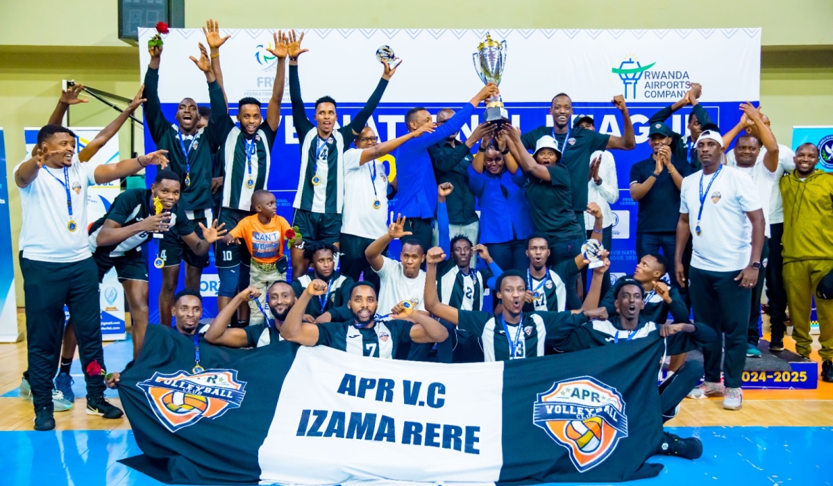 APR VC beat Police VC in the finals to retain the volleyball league championship on Sunday at Petit Stade-courtesy photos -