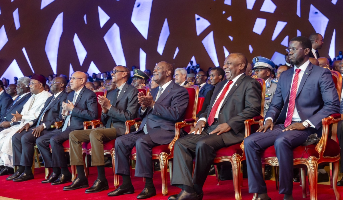 Heads of state and other delegates during the Africa CEO Forum in Abidjan on Monday, May 12. Courtesy