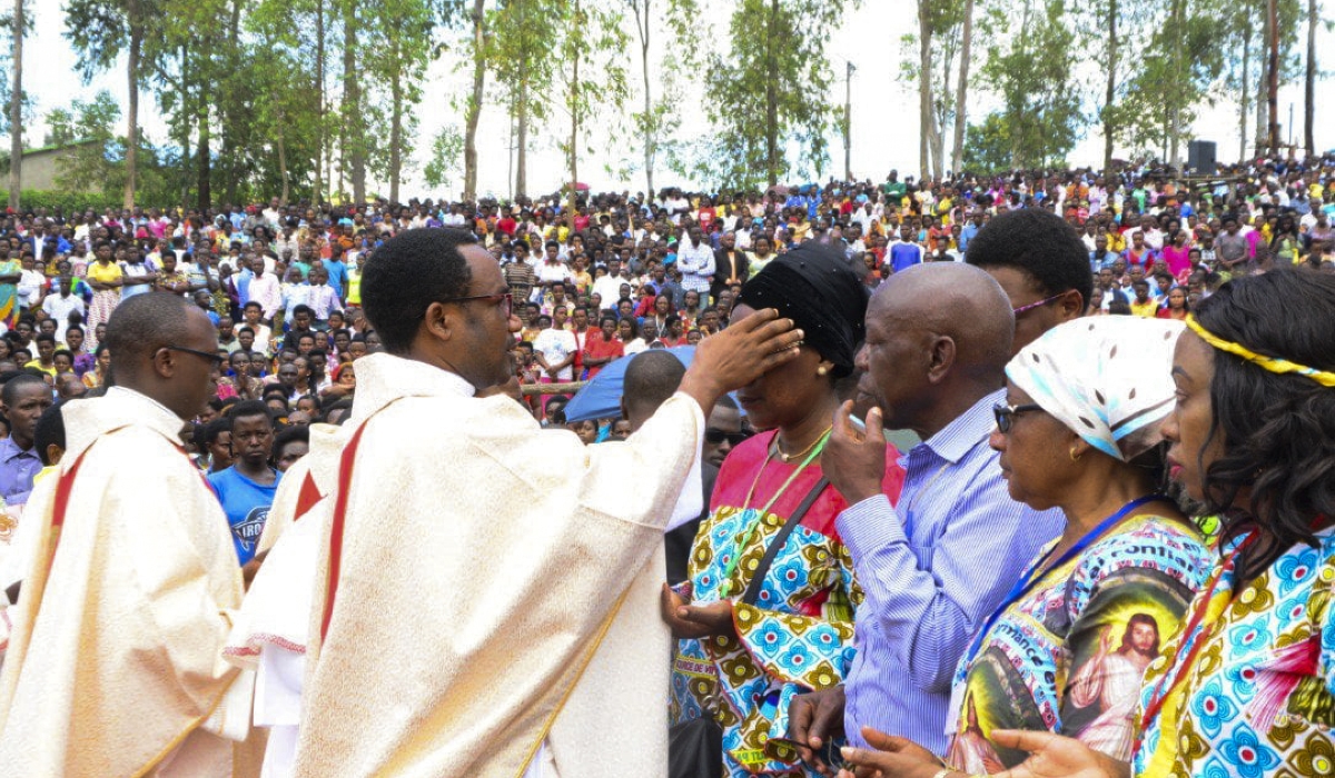Clerics lead a monthly prayer known as Kwa Yezu Nyirimpuhwe in Ruhango District.  Rwanda Governance Board  temporarily suspended the Catholic monthly and annual prayer gatherings at the shrine, on May 17, citing concerns over public safety following reports of incidents of overcrowding and injuries. Courtesy