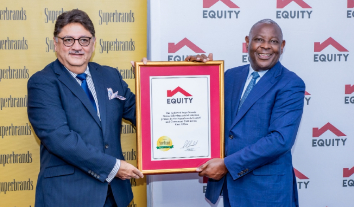 Equity Group Managing Director and CEO, Dr. James Mwangi (Right) receives the certificate of recognition from Superbrands East Africa Project Director Jawad Jaffer (left). Equity Group Holdings Plc has been recognized as a Superbrand in East Africa, a distinction that affirms the Group&#039;s commitment to quality, reliability, and excellence in the financial services sector. 