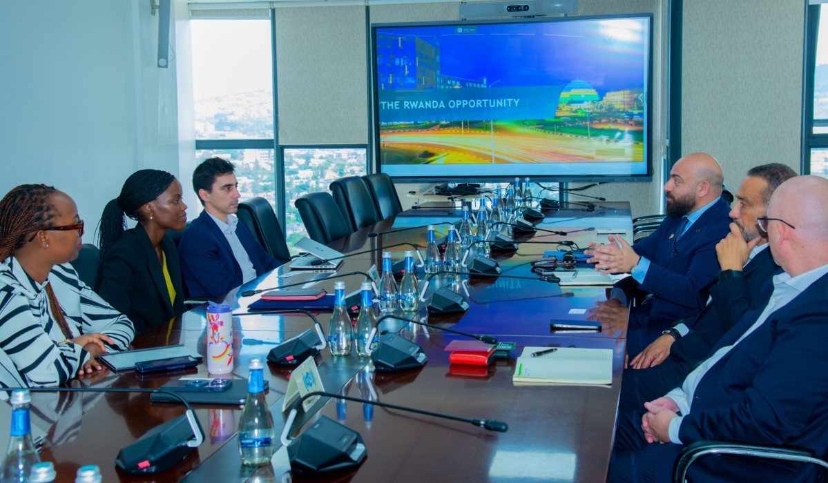 Rwanda Development Board (RDB) Deputy CEO, Juliana Muganza meets with Dr. Imad Al-Khoury, Chief Executive Officer of Abela Qatar International (AQI), and his delegation, who are in Rwanda to explore investment opportunities in pharmaceuticals, manufacturing, real estate, and agriculture. Courtesy