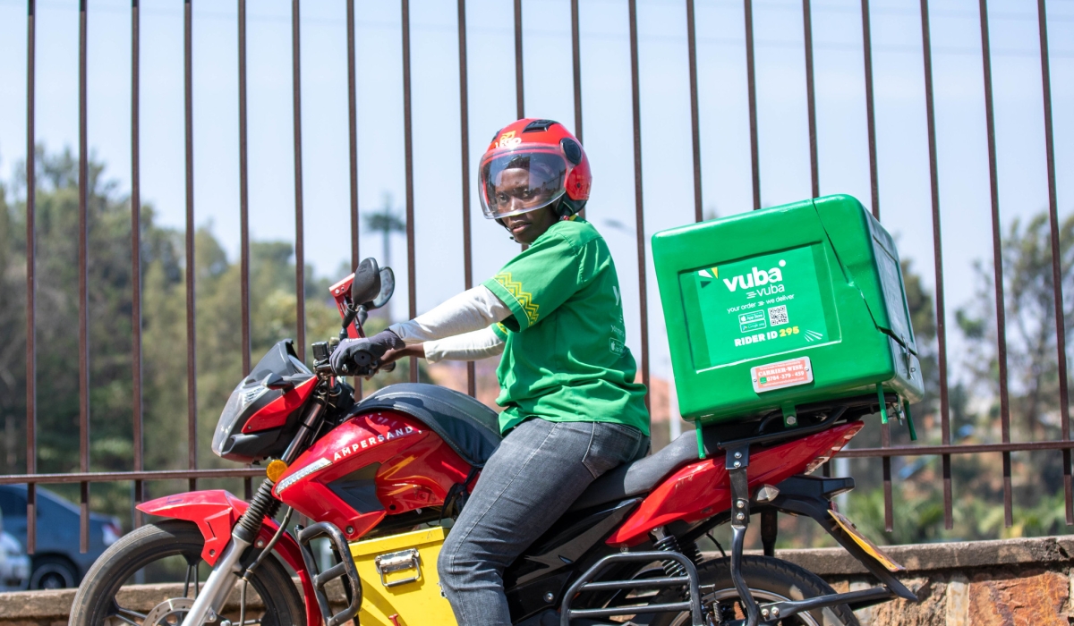 A motor rider who delivers different items ordered online at Vuba Vuba. File