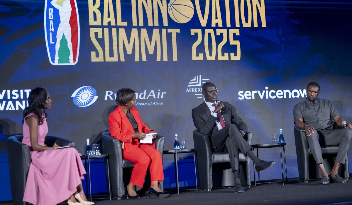 A pannel discussion at the Innovation Summit of the Basketball Africa League (BAL) in Kigali on Wednesday, May 21. All photos by Olivier Mugwiza
