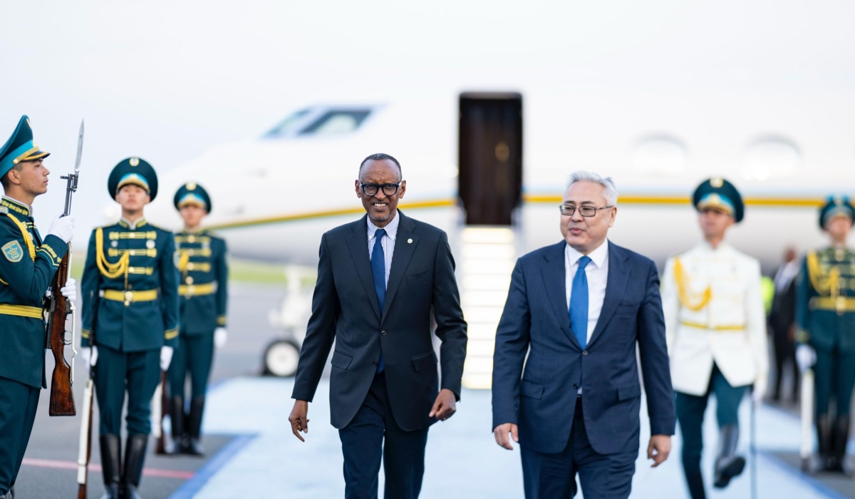 President Kagame arrives in Astana, the capital of The Republic of Kazakhstan for an Official Visit ahead of  the Astana International Forum, on Tuesday, May 27. Photos by Village Urugwiro
