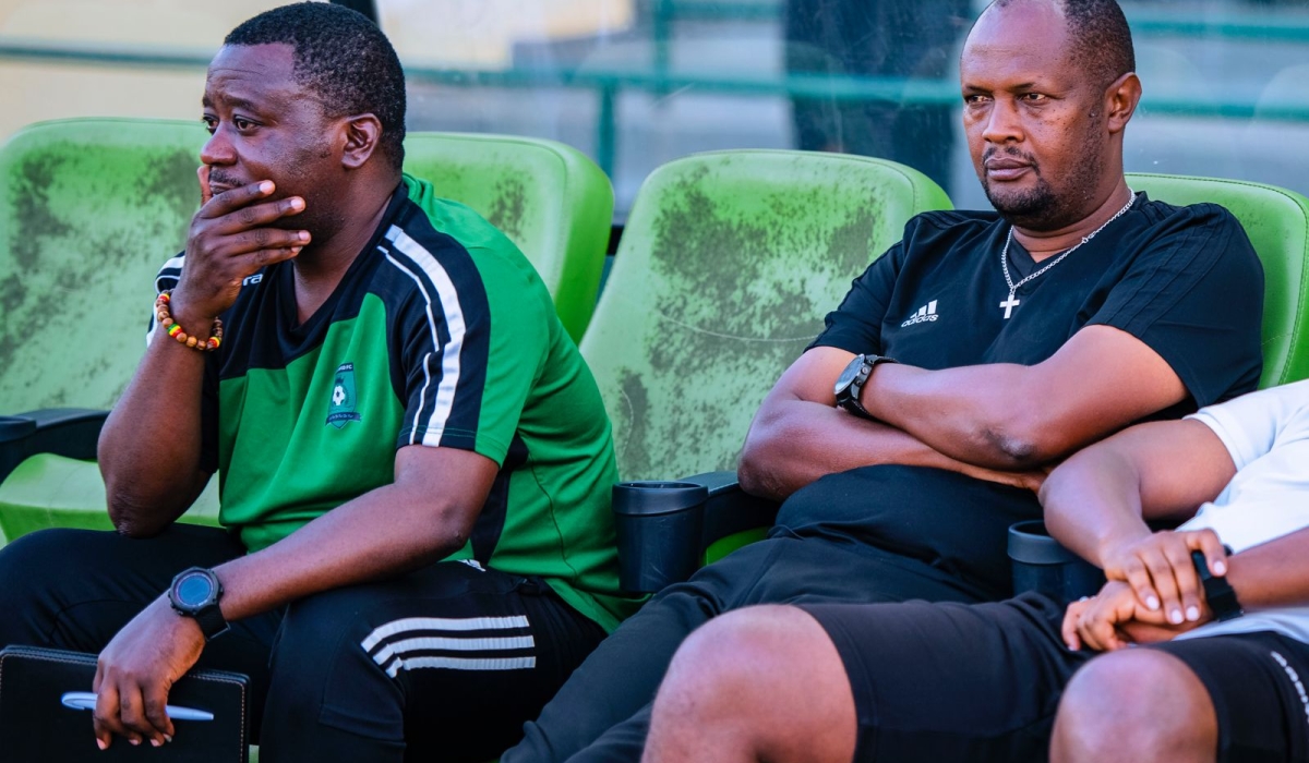 Muhazi United head coach Emmanuel Ruremesha (R) couldn&#039;t believe how his side failed to stay in the top tier division-courtesy