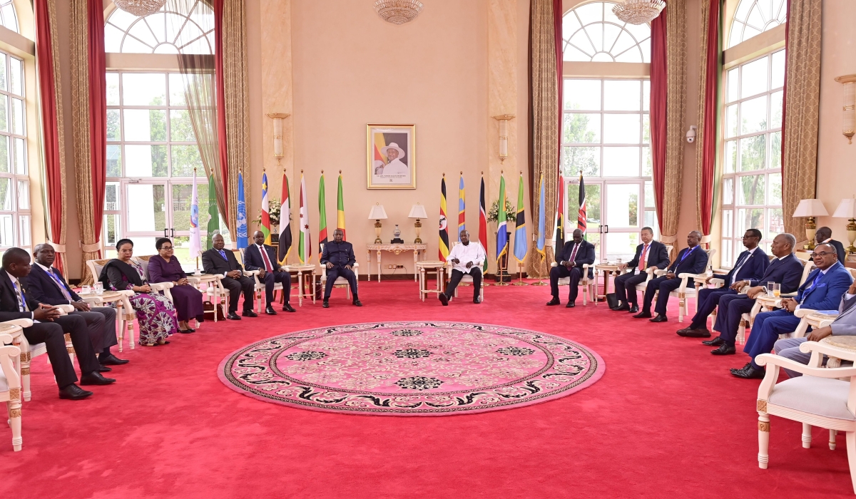 Delegates at the Twelfth High-Level Meeting of the Regional Oversight Mechanism of the Peace, Security, and Cooperation Framework for the Democratic Republic of Congo and the Region.