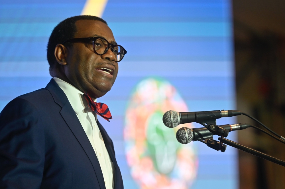 African Development Bank (AfDB), President Dr. Akinwumi Adesina, delivers his remarks during the event. Courtesy