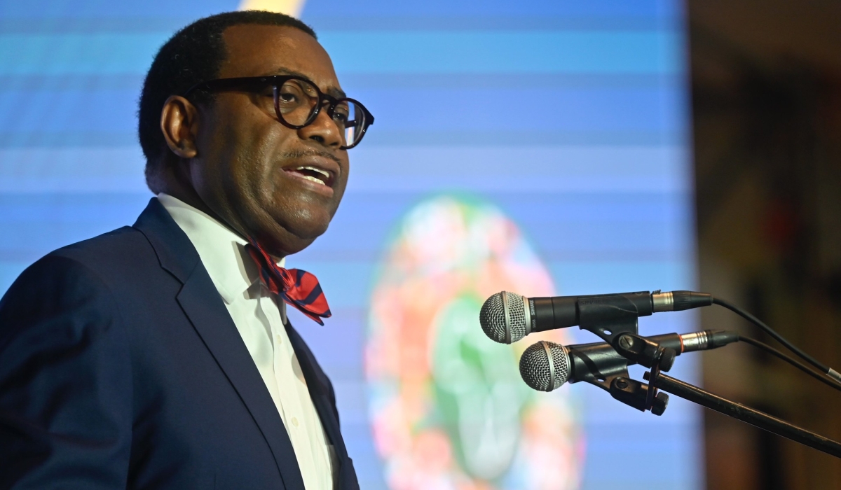 African Development Bank (AfDB), President Dr. Akinwumi Adesina, delivers his remarks during the event. Courtesy