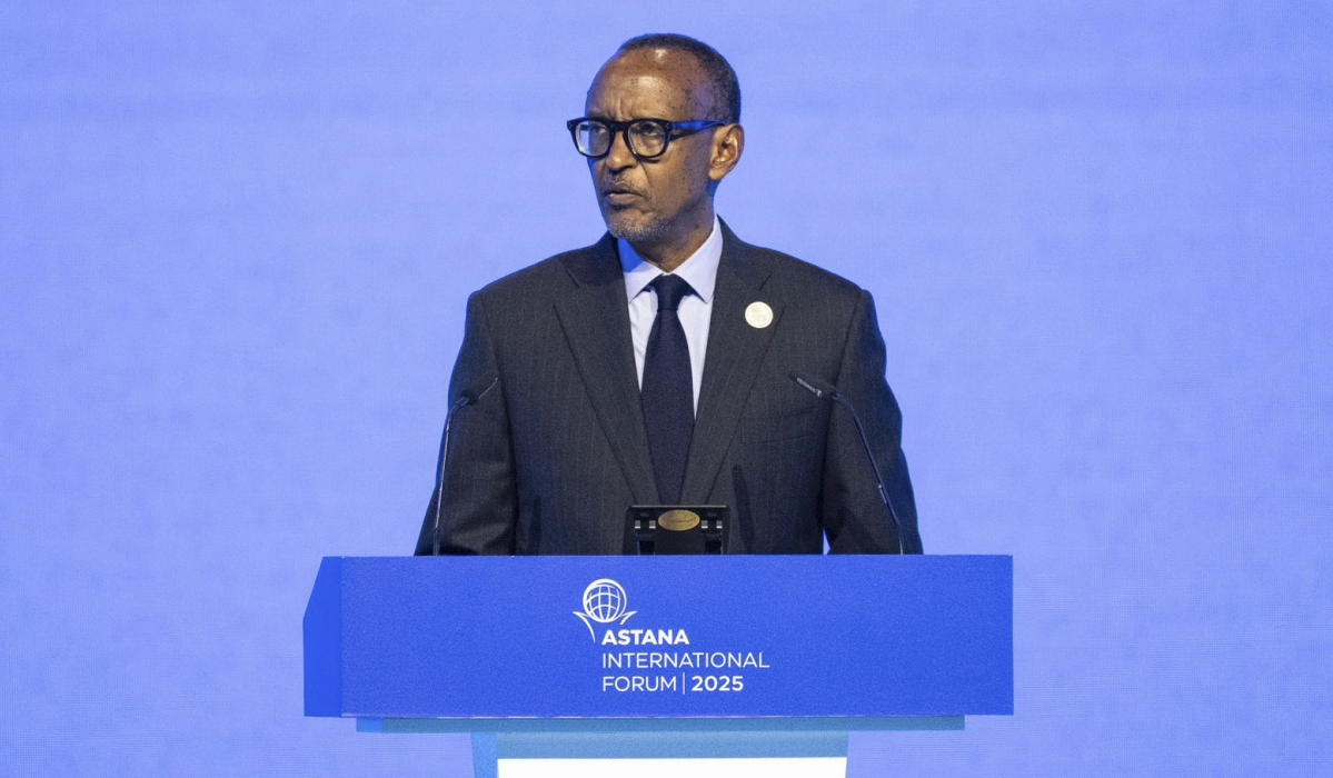 President Kagame  delivers his remarks remarks at the Astana International Forum on Thursday, May 29. Photos by Village Urugwiro