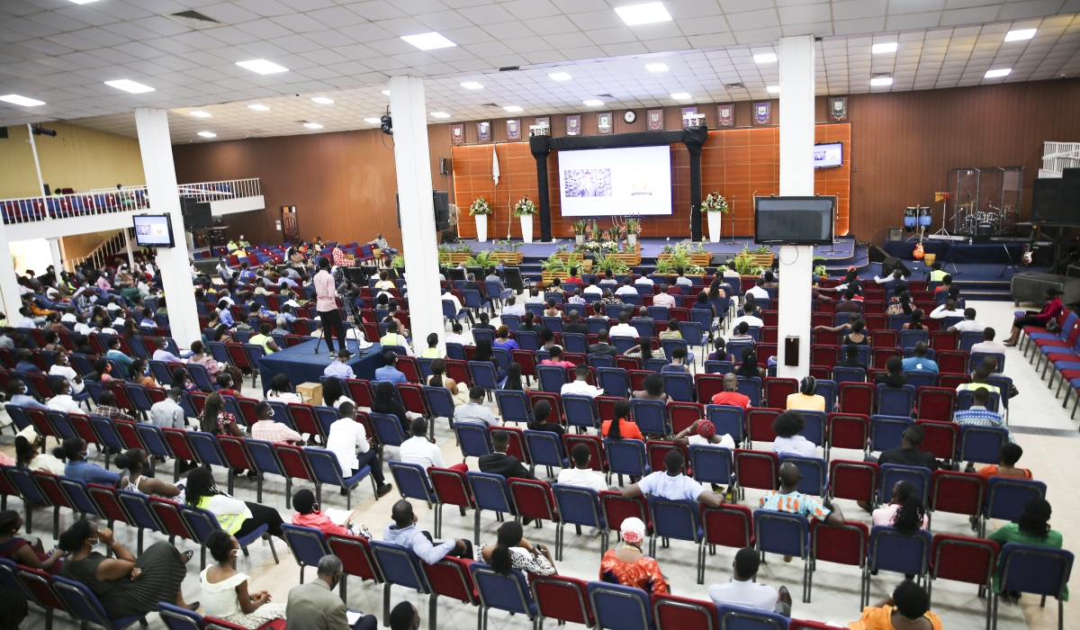 Believers during a congregation at Zion Temple Celebration Centre in Kigali. File