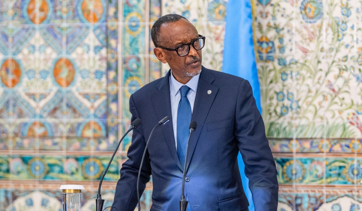 President Paul Kagame speaks during a joint media briefing in Algeria on Tuesday, June 3. Photo by Village Urugwiro