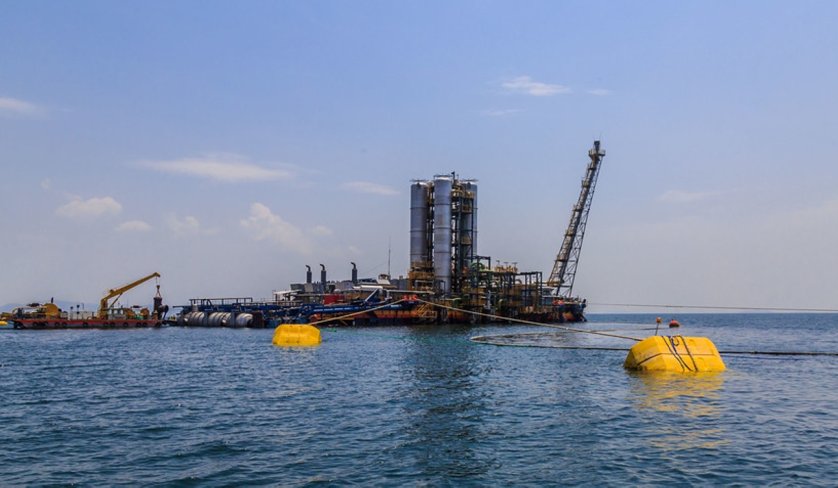 A view of KivuWatt in Lake Kivu in Western Province.