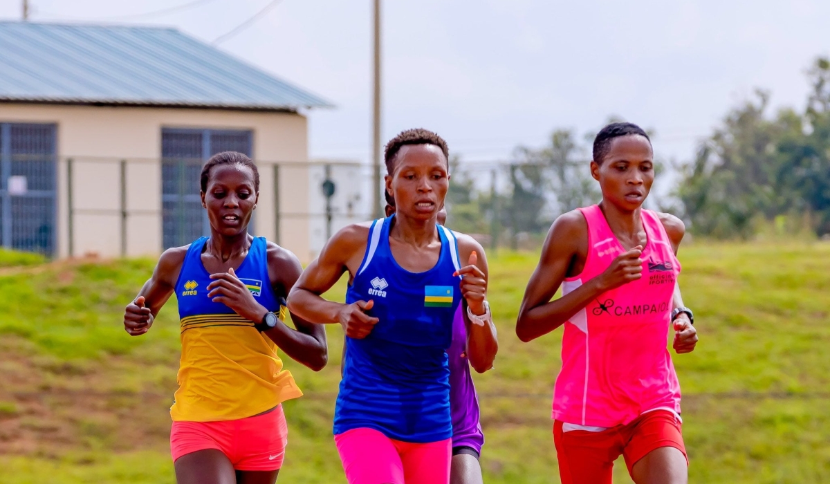 Rwandan athletes training at Bugesera Stadium ahead of Kigali International Peace Marathon on Sunday, June 9-courtesy