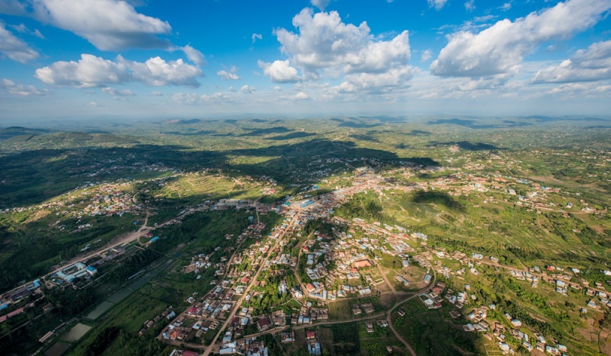 An aerial view of Ruhango business and residential area in Southern Province. Ruhango has unveiled a detailed land use master plan to be implemented until 2050