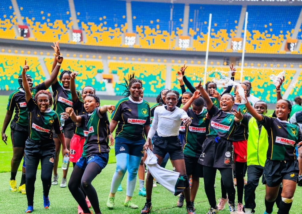 1000 Hills Rugby  women&#039;s team celebrating after securing the 11th edition of Rugby Genocide Memorial Tournament-courtesy