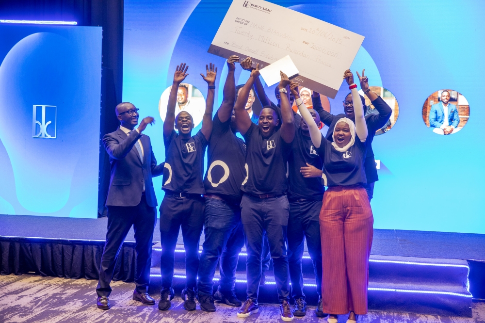 The winning project, Inkindi, developed by the team Nawe Byakubera, addresses the bookkeeping challenges faced by Rwanda&#039;s small and medium-sized businesses. Photos by Craish Bahizi