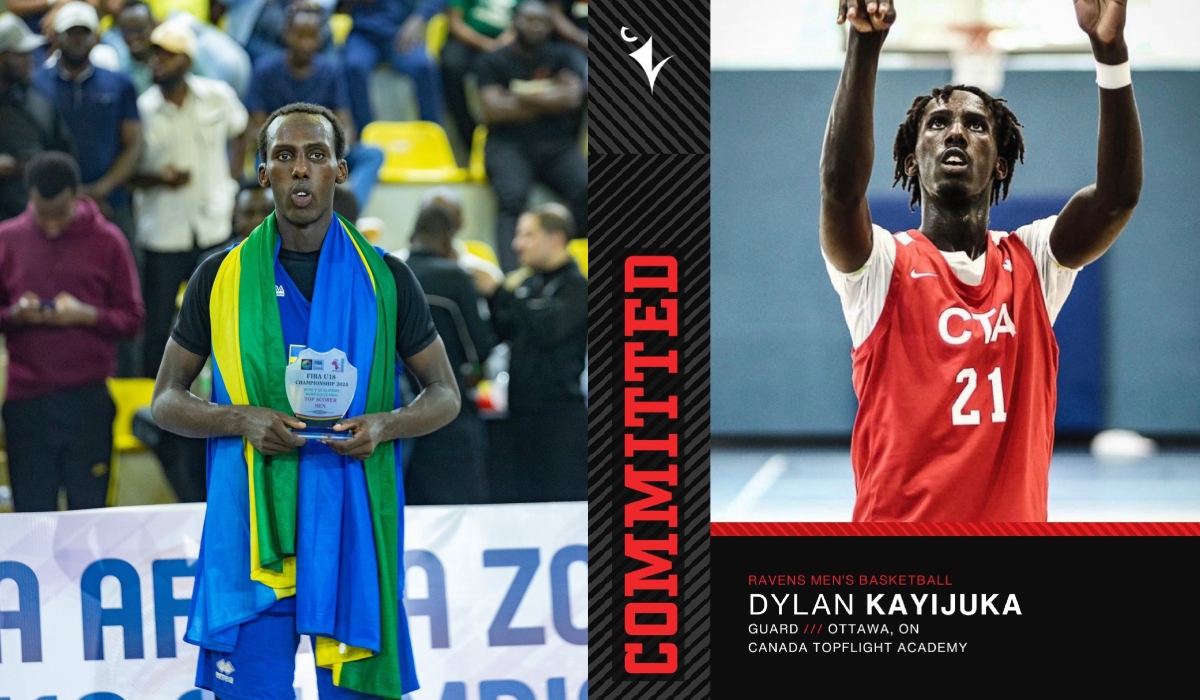 Dylan Kayijuka, a Canada-based Rwandan point guard, has joined Carleton Ravens in Ottawa for college basketball. Courtesy 