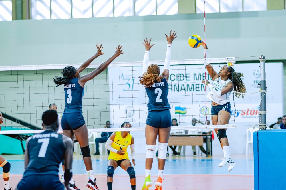 Police Women Volleyball Club clinched the 2025 GMT after beating Rwanda Revenue Authority in four sets-courtesy photos