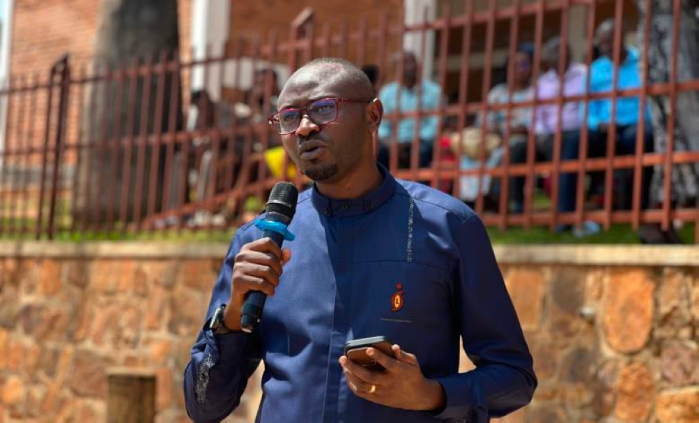 Isaïe Muhoza – Ag. CEO Sonarwa Life speaking to parents at Les Hirondelles de Don Bosco on Education Life Insurance.