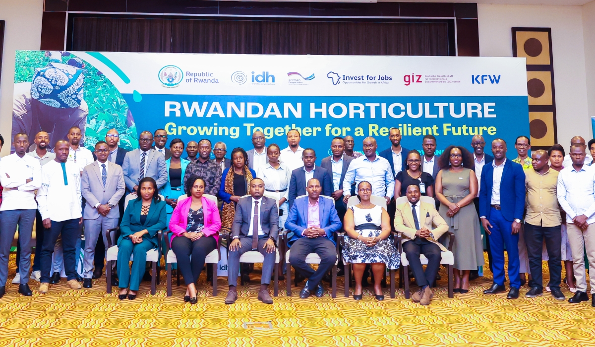 Stakeholders and the Officials pose for a group Photo during the conference in Kigali.  On Thursday, June 26,