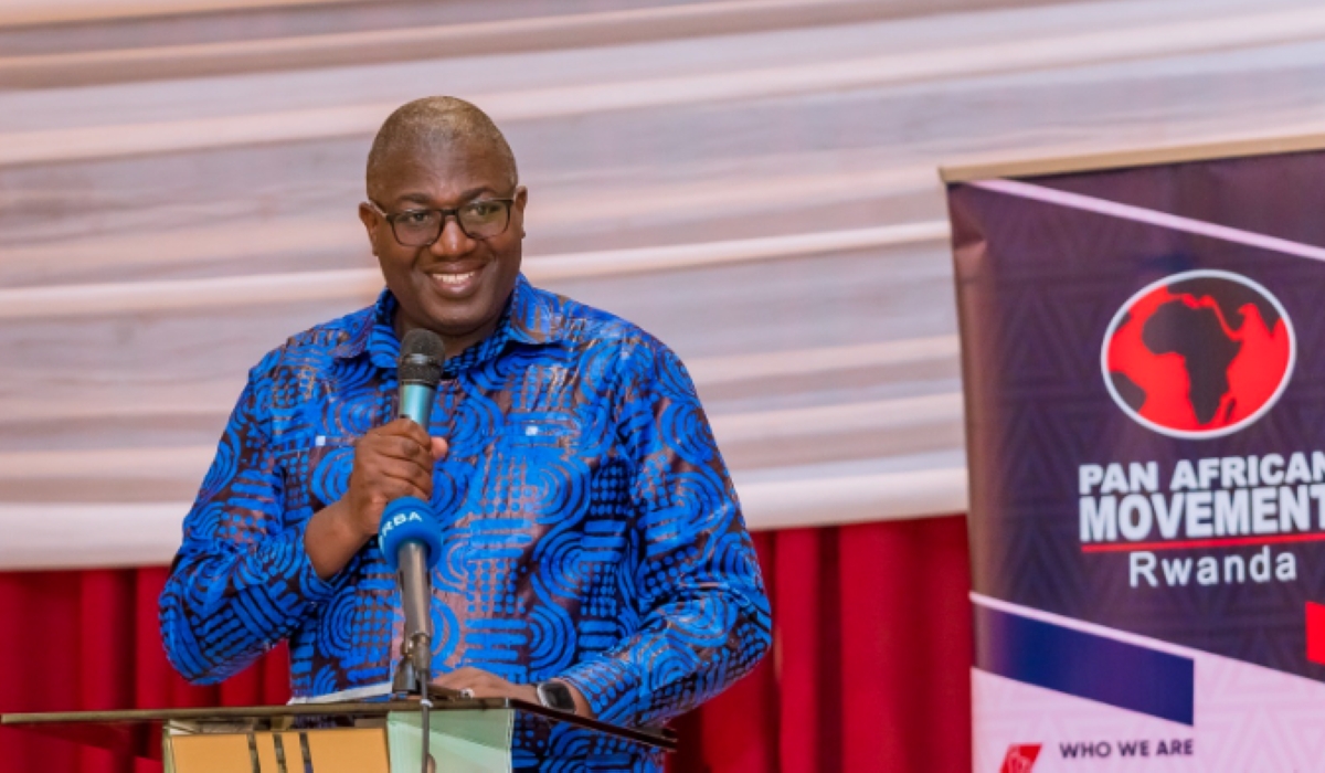 The Minister of Local Government, Patrice Mugenzi addresses members of African Movement (PAM) Rwanda during the PAM Consultative Council Meeting held in Kigali on June 29. Courtesy