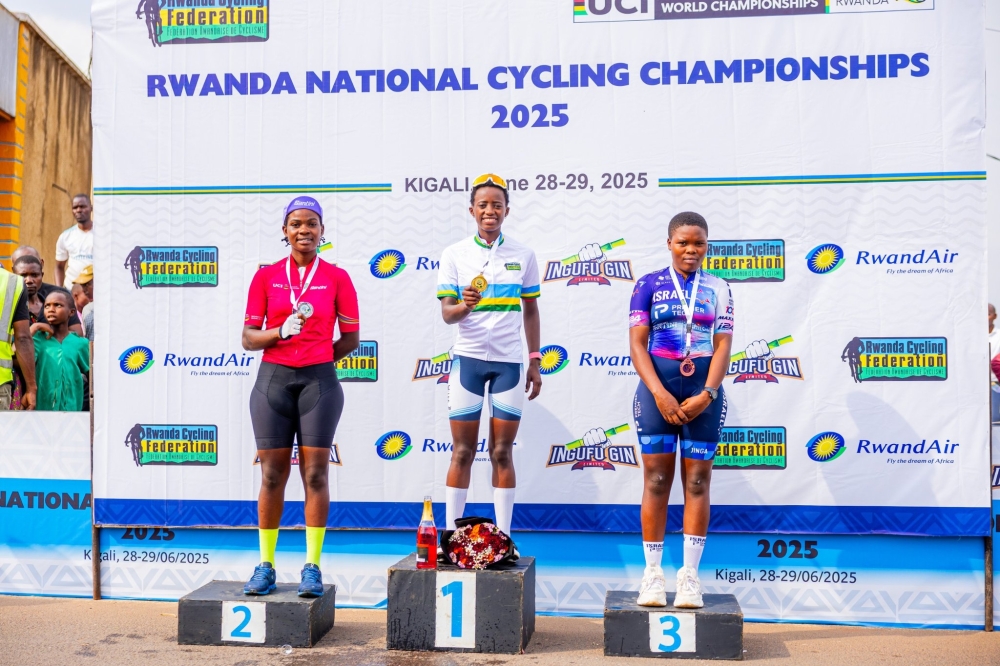 Ndabaga cycling team rider Djazilla Mwamikazi  wins the 2025 National Cycling Championship on Sunday