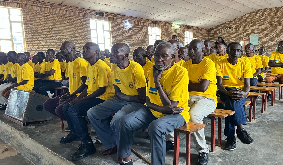 A total of 159 former genocide convicts during a civic training aimed at teaching them to avoid divisionism  in Nyanza District. Courtesy