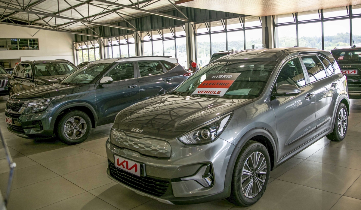 Some brand new hybrid cars at Akagera Motor showroom at Kicukiro. The value-added tax (VAT) on hybrid vehicles is set to officially take effect on July 1. Craish BAHIZI