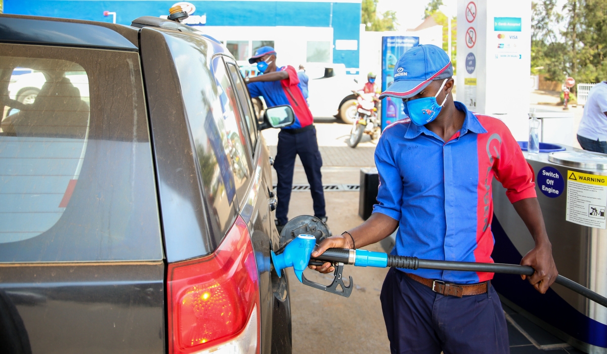 Fuel pump attendant on duty at Gisimenti petrol station