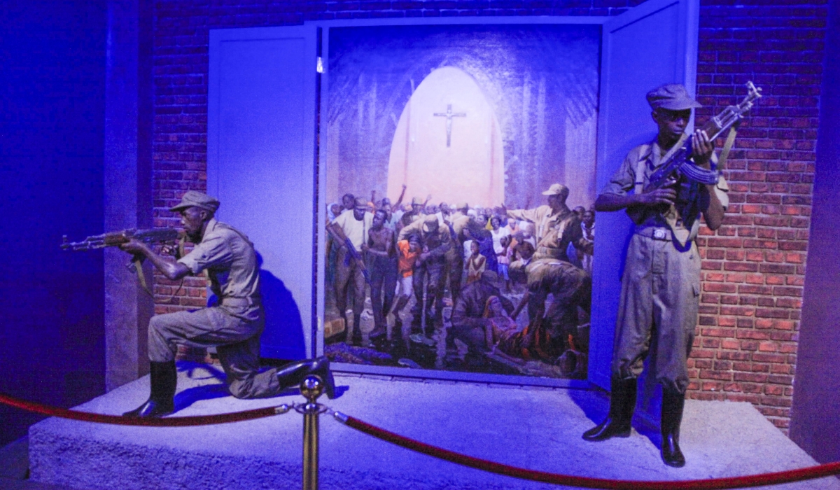 A monument depicting how RPA fighters rescue Tutsi in a church during the Genocide against the Tutsi. Sam Ngendahimana