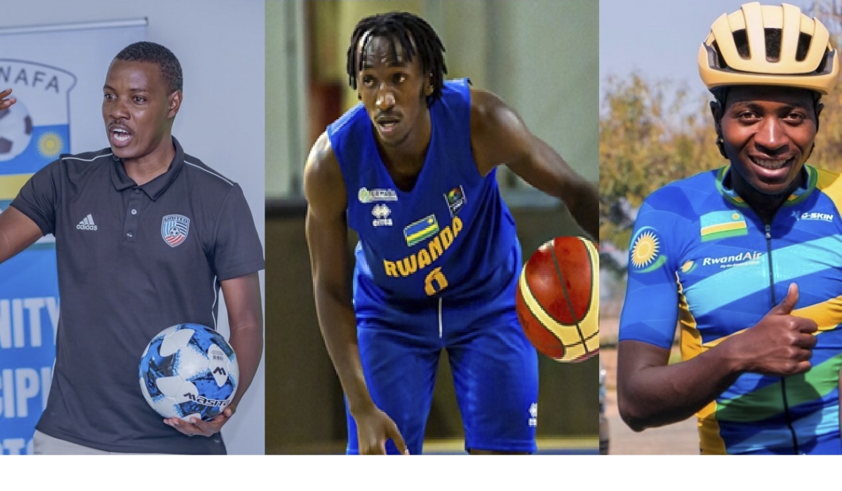 Amavubi legend Jimmy Mulisa, Jean Jacques Nshobozwa, a basketball star and Team Rwanda icon Didier Munyaneza