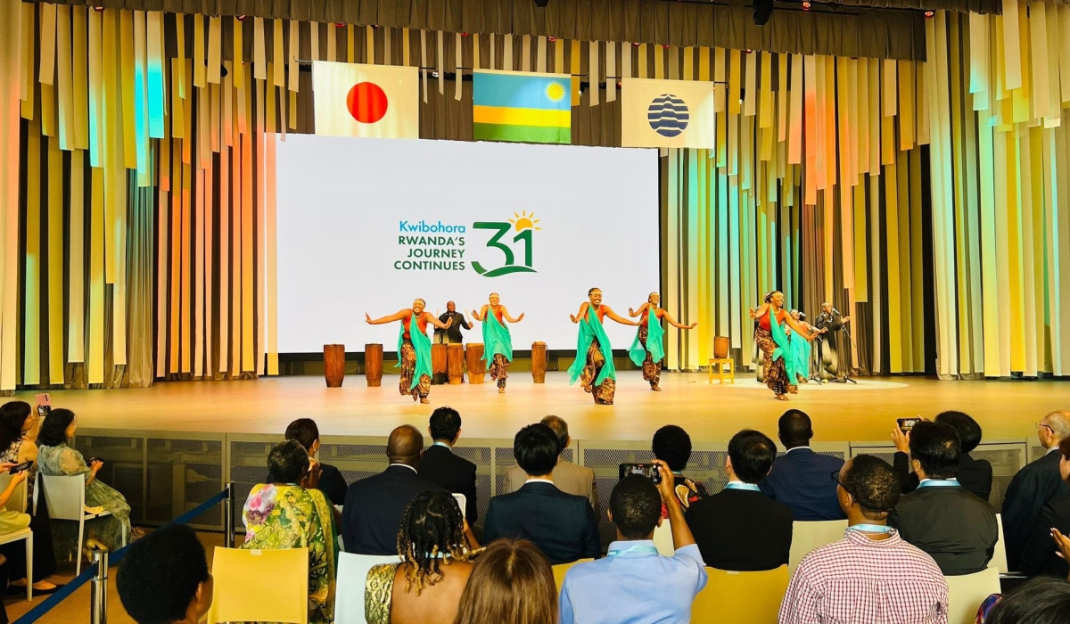 Rwanda national ballet "Urukerereza" during their performance at the celebration of  the 31st Liberation Day in Japan. Photos by Davis Higiro