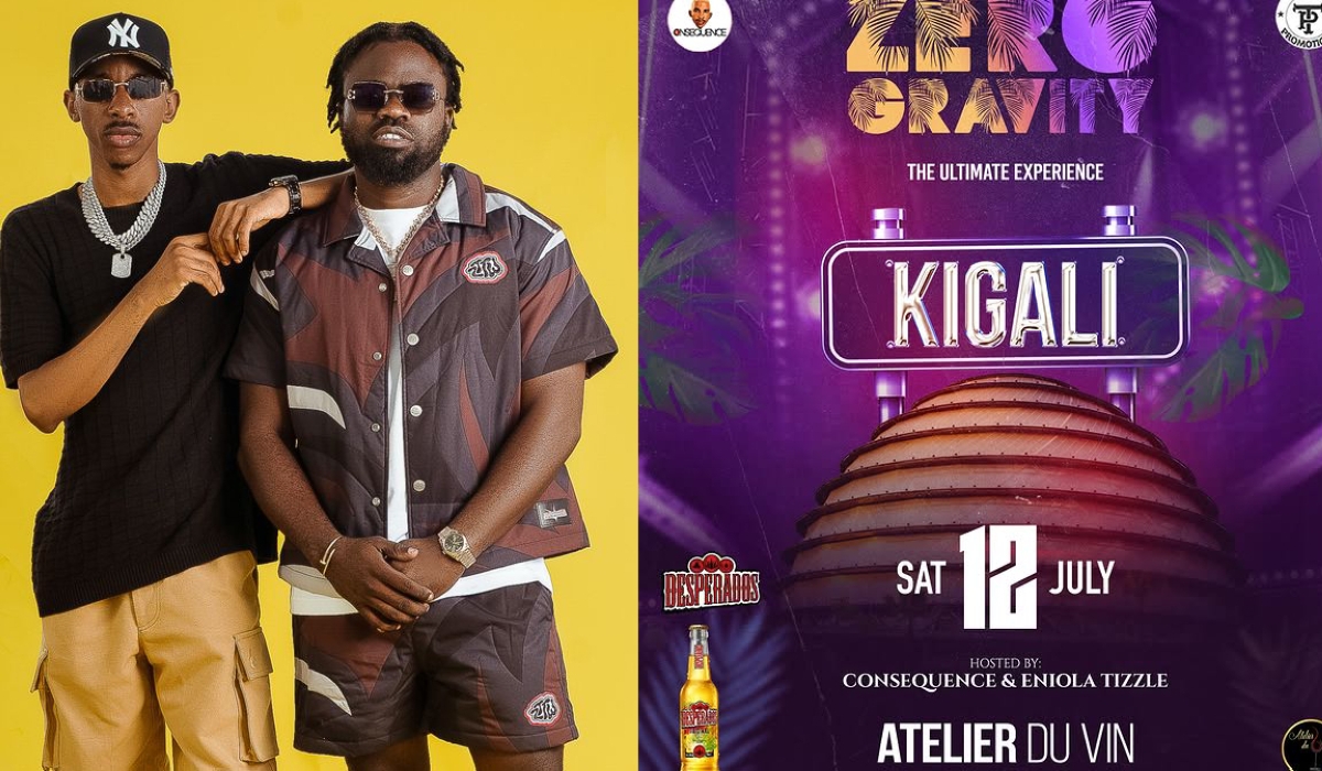 Headliners DJ Consequence and Eniola Tizzle bring Lagos nightlife to Kigali during the Zero Gravity: Ultimate Experience at Atelier du Vin on July 12, with an all-star DJ lineup and high-energy vibes powered by Desperados. COURTESY.