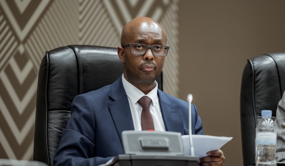 Minister of Finance and Economic Planning Yusuf Murangwa presenting the 2025-26 budget bill to the Members of Parliament. Photo by Craish Bahizi