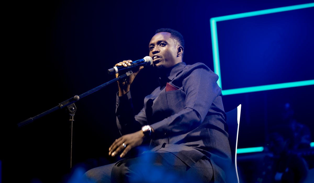 Rwandan gospel artistes Bosco Nshuti  sings during his concert dubbed “Unconditional Love – Season 2”, concert also served as a big occasion for the singer launch his fourth album, “Ndahiriwe.”  Photos by Kellya Keza