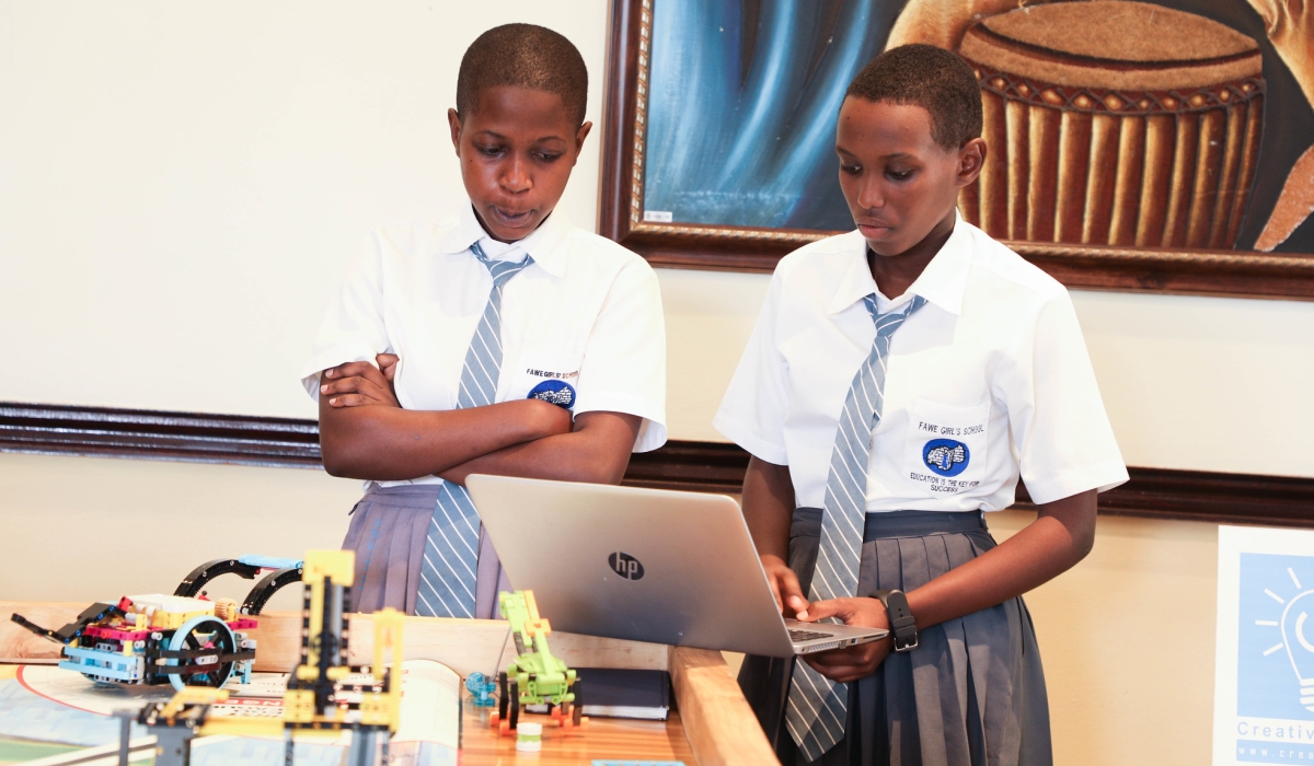 Students from FAWE Girls School during a presentation. Photo by Craish Bahizi