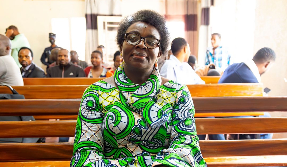 Victoire Ingabire Umuhoza, leader of the unregistered DALFA-Umurinzi party, appears for a hearing in her pre-trial detention case at Kicukiro Primary Court on Tuesday, July 15