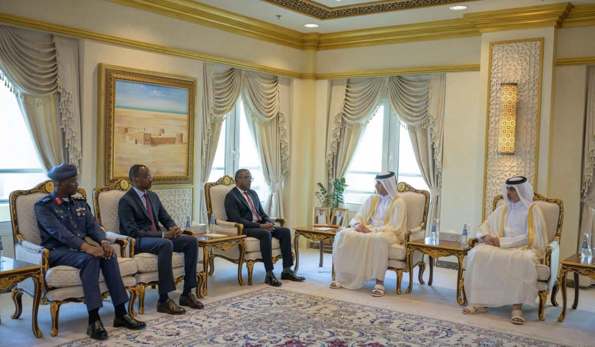 The Minister of Interior, Dr Vincent Biruta, met with Qatar’s Minister of State for Interior Affairs, Abdulaziz bin Faisal bin Mohammed Al Thani on Wednesday, July 16, in Doha.