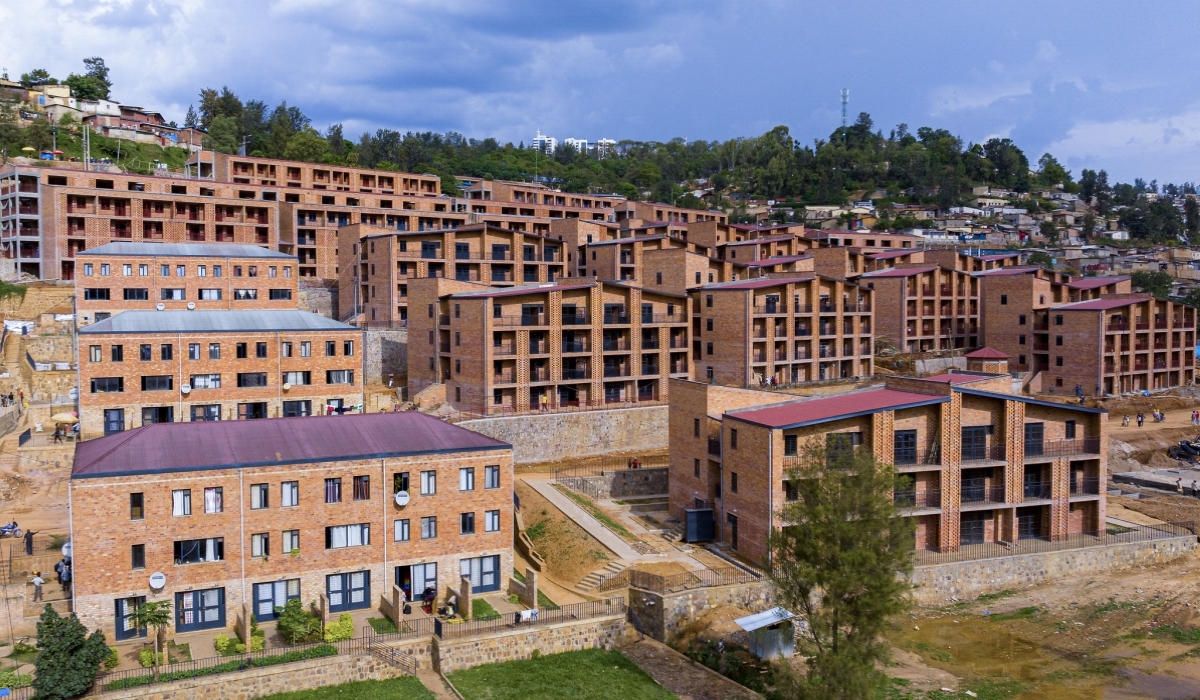 A view of the 688 housing units constructed under the Mpazi Rehousing Model, designed to accommodate former residents of high-risk zones in Gitega Sector, Nyarugenge District.