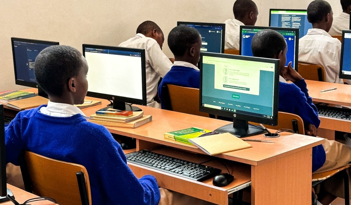 Students of Lycée Notre-Dame de Cîteaux utilise the Generation Global portal to register for and participate in the video conference. Courtesy photo