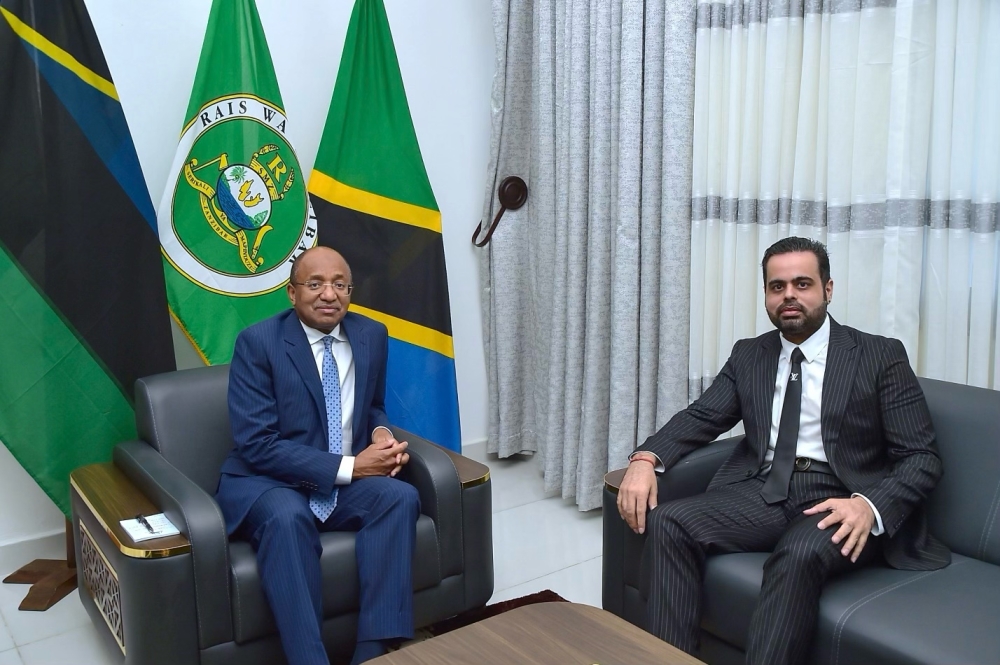 Zanzibar President Dr. Hussein Ali Mwinyi with billionaire investor Prateek Suri. Courtesy