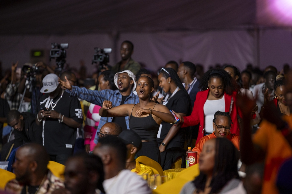Youths at artiste Platini Nemeye’s first solo concert dubbed &#039;BABA Experience&#039; at Kigali Conference and Exhibition Village, in March 2024. PHOTO BY OLIVIER MUGWIZA