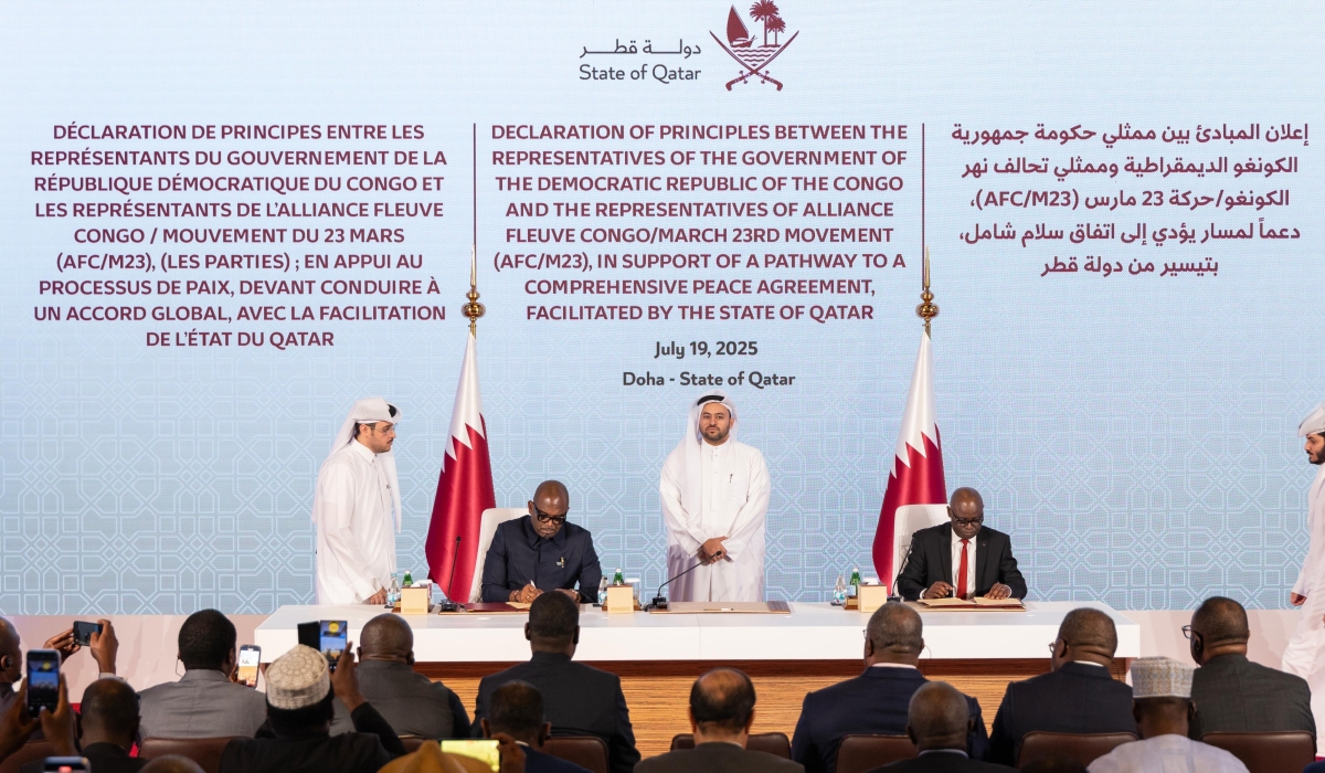 The peace agreement between the government of the Democratic Republic of the Congo (DR Congo) and the AFC_M23 rebels was signed on Saturday, July 19, in Doha, Qatar
