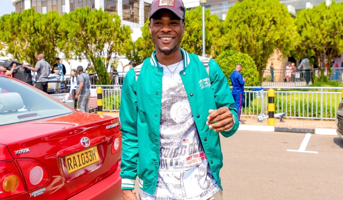 Gabonese striker Chancelor Ndong Mengue arrived in Kigali on Monday, July 21, where he is expected to start trials at Rayon Sports as move beckons-Photo Inyarwanda
