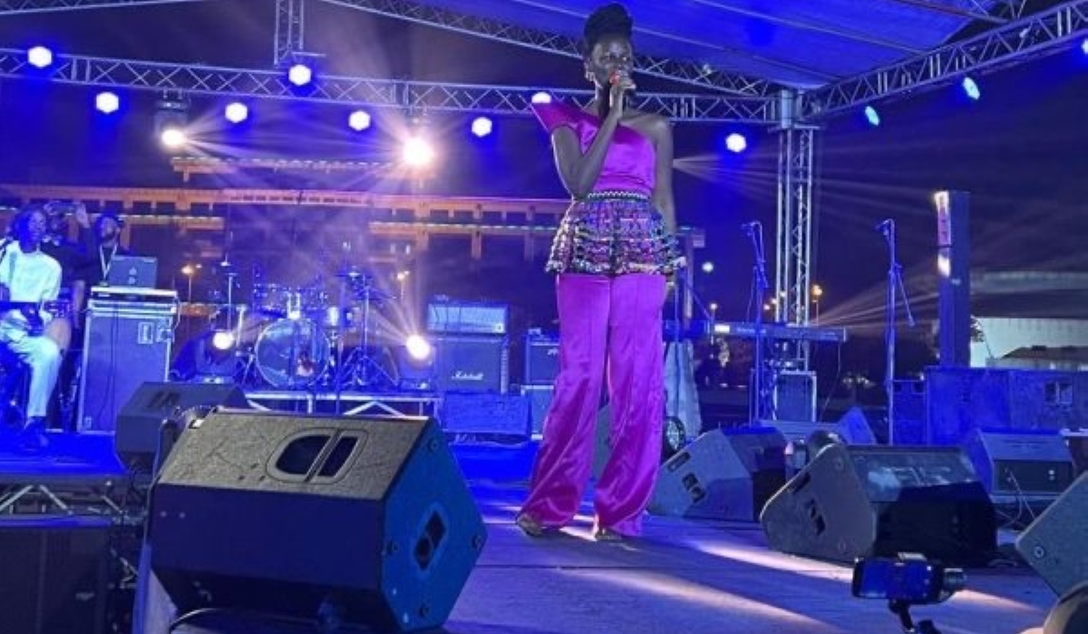 Rwandan artiste Boukuru performing at FESPAM in Brazaville on Sunday, July 20-courtesy