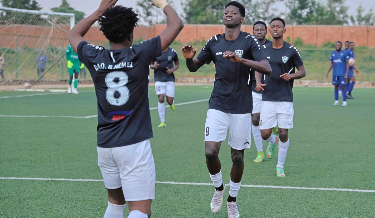 APR FC new signing Dao Memel is joined by goalscorer Mamadou Sy for a celebration after the latter scored from his assist to make it 2-1 against Gorilla FC  in a friendly match on Tuesday, July 22-courtesy